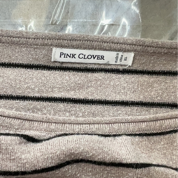 Pink Clover Women's Grey and Black Striped Crew Neck Sweater - XL - Picture 3 of 4